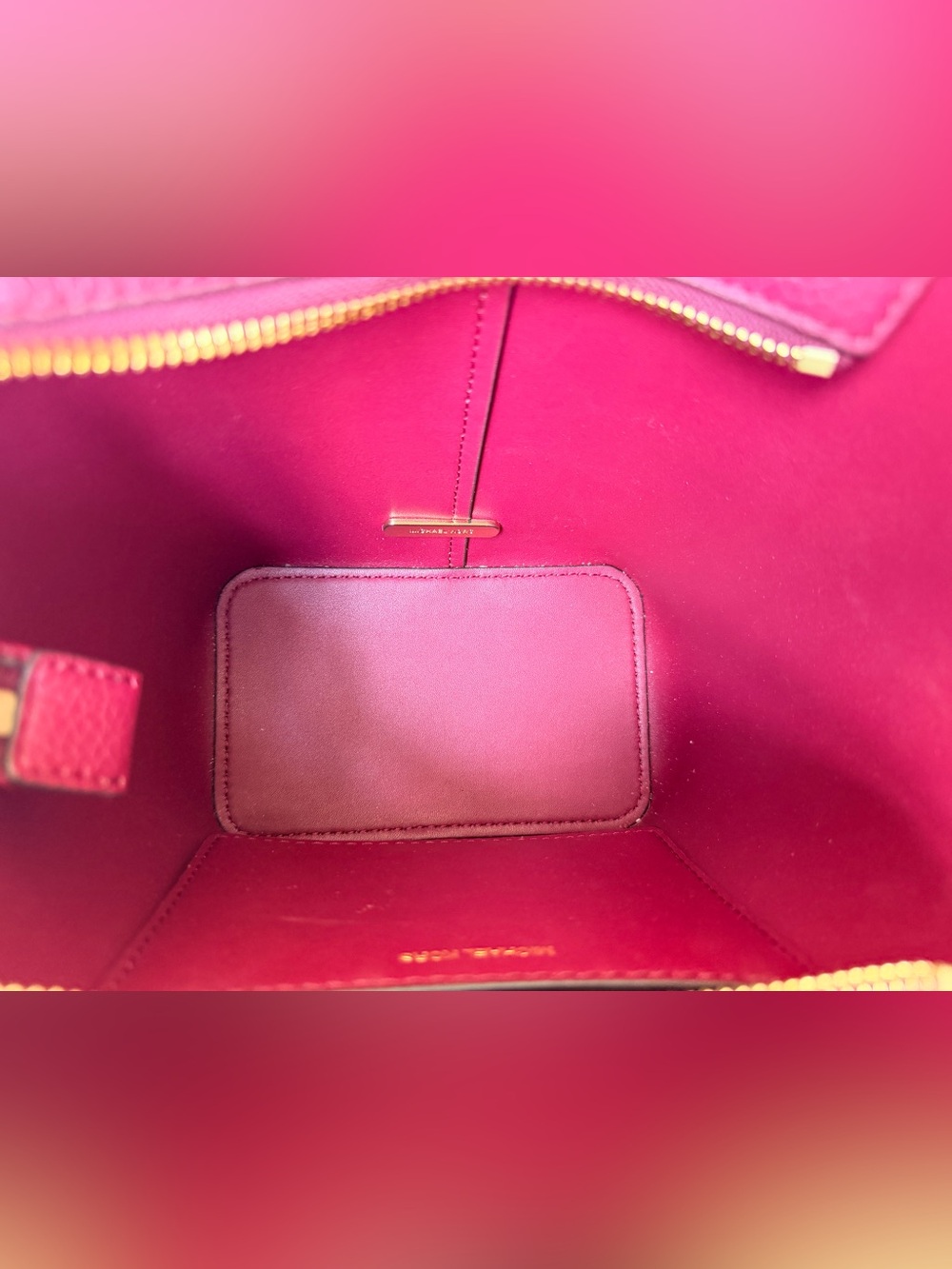 Michael Kors Flora Bag in Burgandy. Mixed-Media Monogram and Pebbled Leather NWT - Picture 9 of 10